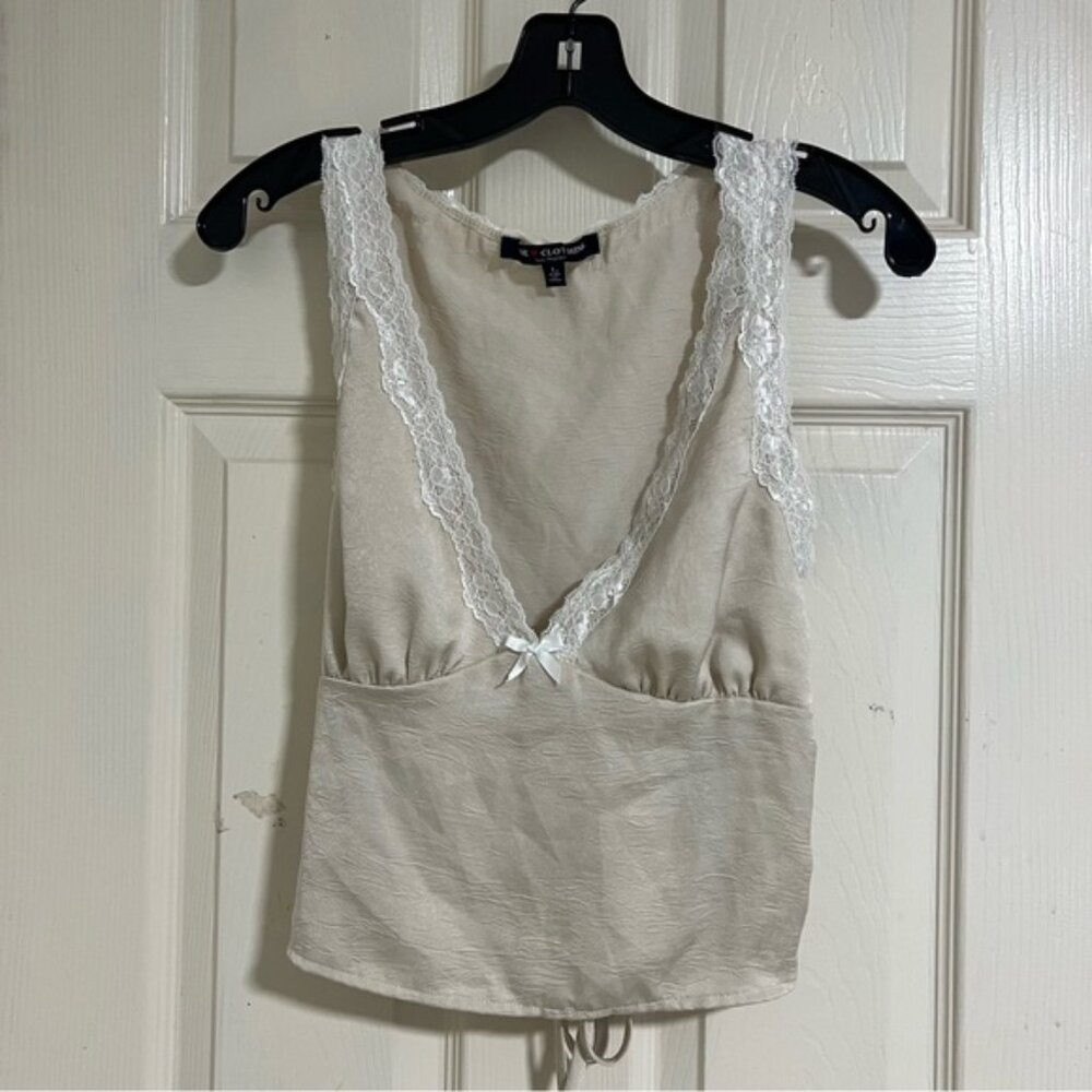 One Clothing Ivory Lace-Edged Top